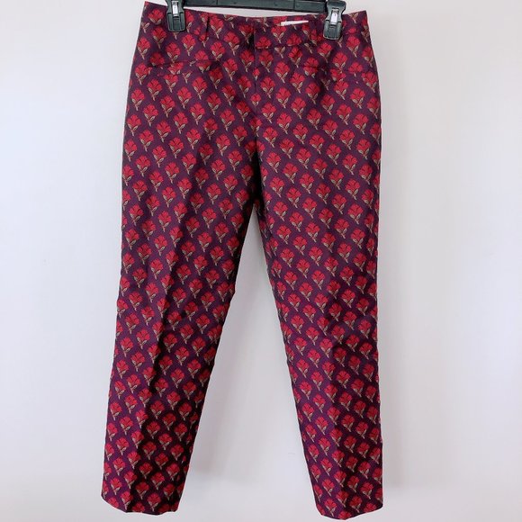 CLUB MONACO Brocade Jacquard Cropped Pants 2 - Picture 2 of 10